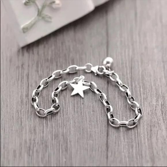 NEW 925 STERLING SILVER STAR BRACELET, NICE BRACELET, CUTE BRACELET - Picture 3 of 8
